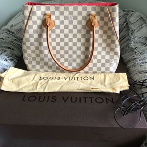 Louis Vuitton | Bags | Calvi Damier Azur Coated Canvas White Leather Bag |  Poshmark